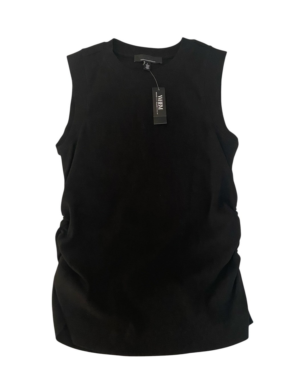 NWT WHITE HOUSE BLACK MARKET BLACK SIDE RUCHED TANK SIZE LARGE